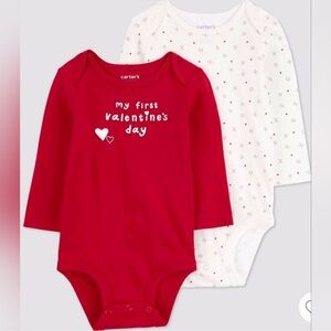 Carter's Just One You Baby 2 pack My First Valentine's Day bodysuits